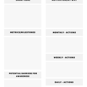 Smart Goal Worksheet, Onenote and Goodnotes Digital Planner_black and ...