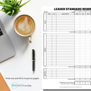 Leader Standard Work Template for Daily, Weekly, Monthly Meetings and Tasks, Task Planner for OneNote, GoodNotes, or Printable PDF