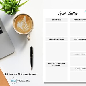 Smart Goal Worksheet, Onenote and Goodnotes Digital Planner_black and ...