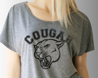 Cougar Shirt. Cougar TShirt. Cougar Dolman Sleeve Top.  Gift for Her. Gift for Women. Shirts for Women. Funny Shirt. Funny TShirt. Humor