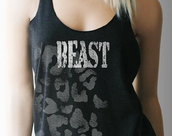 Beast Workout Tank. Workout Shirt. Workout Clothes. Exercise Clothing. Weight Lifting Shirt. FitnessTank.