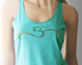 Om. Ohm. Yoga Tank. Yoga Shirt. Yoga Top. Yoga Clothing. Namaste Shirt. Yoga. Workout Tank. Workout Shirt. Yoga Clothing. Fitness Tank.