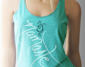 Yoga Shirt. Yoga Top. Yoga Tank. Namaste Shirt. Namaste Tank. Yoga Racerback Tank Top. Yoga Clothing. Workout Shirt for women. Workout Tank.