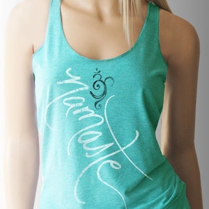 Namaste. Yoga Racerback Tank Top. Yoga Shirt. Yoga Top. Yoga Clothing. Namaste Shirt. Yoga. Workout Tank. Vita Sana. Yoga Clothing. Fitness