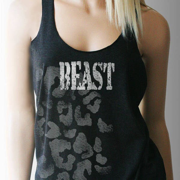 Beast Workout Tank. Workout Shirt. Workout Clothes. Exercise Clothing. Weight Lifting Shirt. FitnessTank.