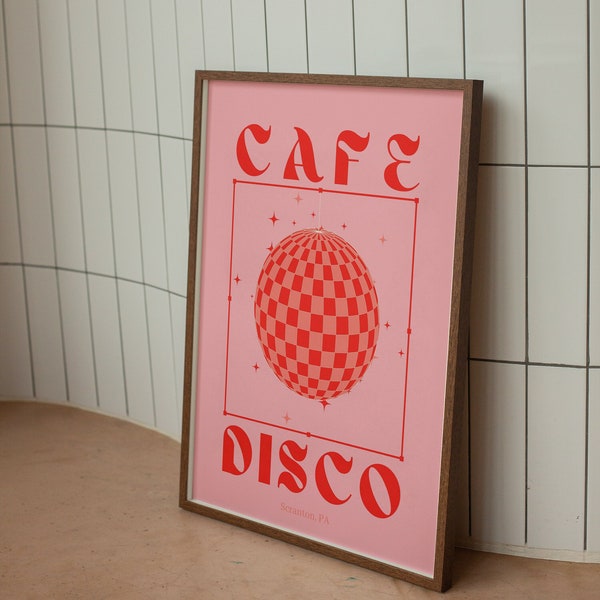 The Office Print Cafe Disco Digital Download, The Office Gift, Cafe Disco Wall Print