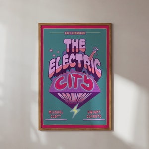 The Office Wall Art Printable Digital Download, The Electric City Scranton Michael Scott and Dwight Schrute