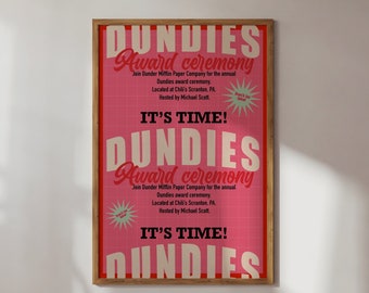 The Office Wall Art Printable, Digital Download Dundies Award Flyer