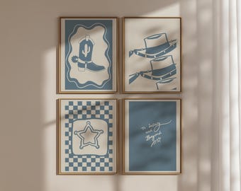 Toy Story-Inspired Wall Art Set Boys Room Gallery Print Misty Blue Kids Room Decor Woody Printable Download