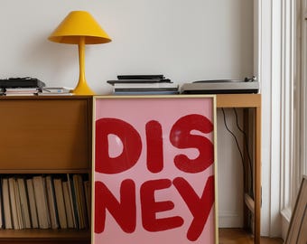 Poster tipografico stampabile ispirato alla Disney, con citazione neutra per la cameretta dei bambini