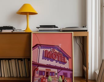 Schitt's Creek Rosebud Motel Wall Art Printable Retro TV Show Poster Digital Download