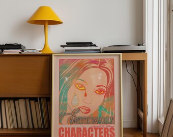 Póster imprimible divertido para amantes de los libros con temática de apoyo emocional (descarga digital)