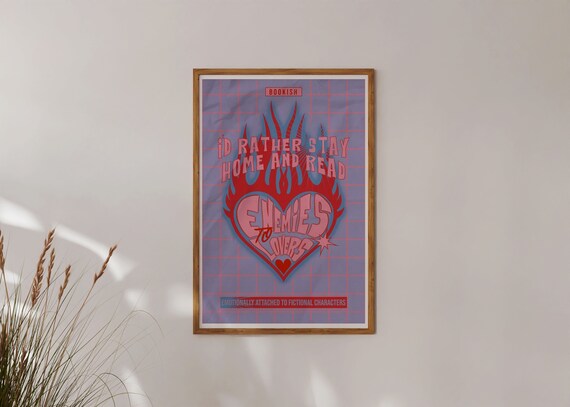 Enemies To Lovers Digital Download Printable Bookish Poster Gift Merch