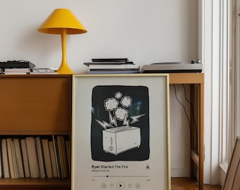 The Office Wall Art Printable B&W Digital Download Ryan Started The Fire
