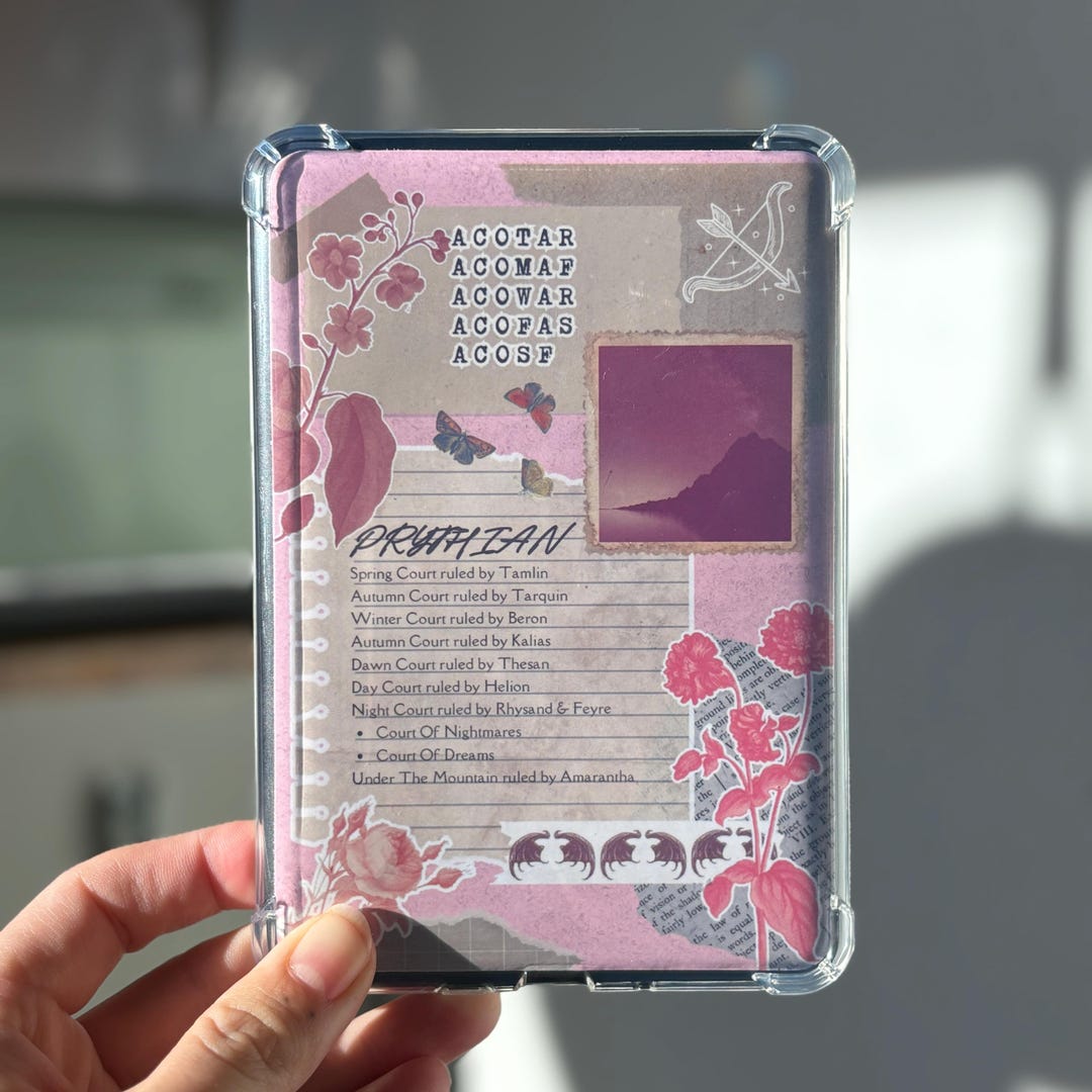 Kindle Printable Clear Case Insert ACOTAR Courts, Aesthetic Decoration ...