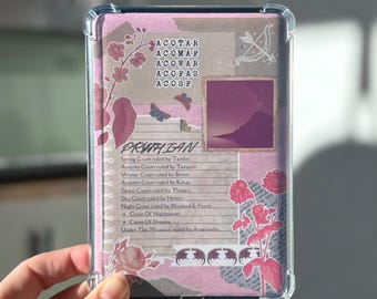 Kindle Printable Clear Case Insert ACOTAR Courts, Aesthetic Decoration Bookish