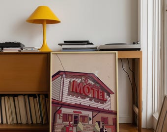 Schitt's Creek Motel Printable Rosebud Poster Retro Lodging Decor TV Show Digital Download