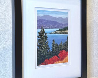 GIFTS of The OKANAGAN - Framed ArtCard Print - &quot;High Point View&quot;- Okanagan Landscape by Artist Mal Gagnon.