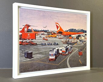 VANCOUVER INTERNATIONAL AIRPORT -1985  Litho Print by artist Mal Gagnon. Print only or Framed Print in 2 Styles/Kelowna Pickup Save Shipping