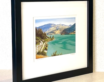 FRAMED ArtCard Print - "Kalamalka Lake"- Western Canada Landscape by Artist Mal Gagnon.