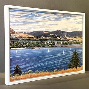 OKANAGAN SUMMER -  Litho Print by Artist Mal Gagnon. Buy Print only or Framed Print in White Floater Frame. Local Pickup Save Shipping.