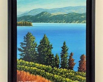 Framed Canvas Giclee Print - "Westside View" - In Floater Frame by Artist Mal Gagnon. Low Limited Edition.