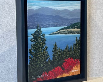 Framed Canvas Giclee Print - "High Point View" - In Floater Frame by Artist Mal Gagnon. Low Limited Edition.