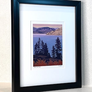 FRAMED Okanagan ArtCard Print - "Squally Point Dusk"- Landscape by Artist Mal Gagnon.