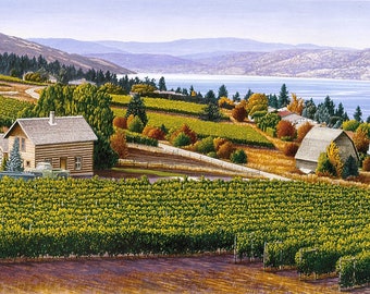LANDSCAPE ART PRINT - "Wine Country", Limited Edition Giclee Print on Fine Art Paper of Western Canada Landscape.