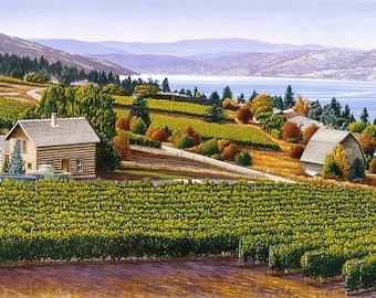 LANDSCAPE ART PRINT - "Wine Country", Limited Edition Giclee Print on Fine Art Paper of Western Canada Landscape.