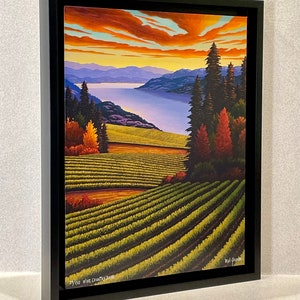 Framed Canvas Giclee Print Wine Country Dusk In Floater Frame by Artist Mal Gagnon. Low Limited Edition. Rebates for local pick-up. image 1
