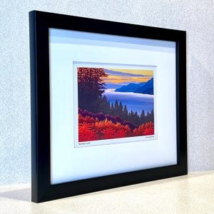 GIFTS of The OKANAGAN - Framed ArtCard Print - "Tranquil Dusk"- Okanagan Sunsets by Artist Mal Gagnon.