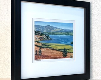 FRAMED  ArtCard Print - &quot;Boucherie Vista&quot;- Okanagan Lake Scene by Artist Mal Gagnon.