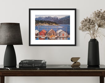 KASLO, BC - 1988  from "The 80's Kooteney Collection" Litho Print by artist Mal Gagnon. Framed or Print Only. Free Shipping to Canada & US