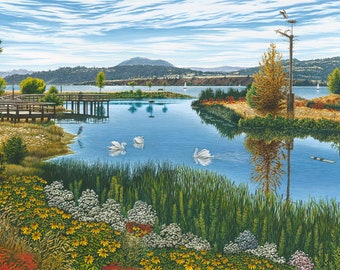 THE ROTARY MARSHES - Limited Edition Litho Print by Artist Mal Gagnon.