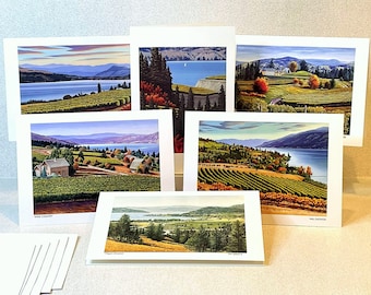 OKANAGAN ART CARDS - " Okanagan Vineyards" by artist Mal Gagnon.