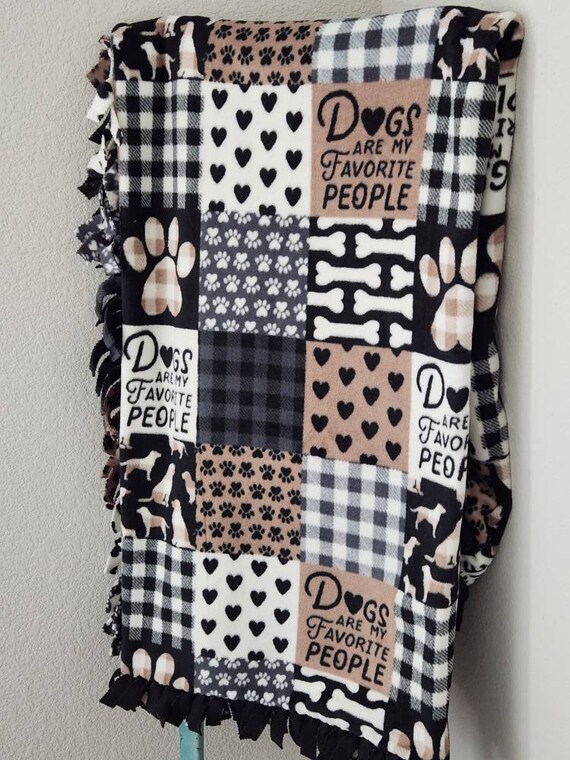 Dogs Are My Favorite People Blanket Dog Blanket Valentines Day Gift Gift for Her Fleece Tie Blanket No Sew Blanket Etsy