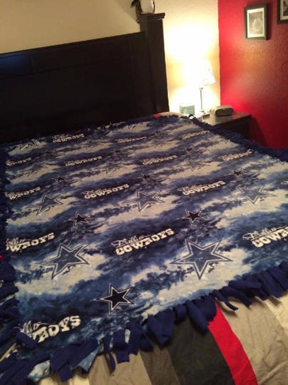 Dallas Cowboys Blanket Large Xlarge Blanket Blue And White Tie Dye Blanket Nfl Blanket Fleece Tie Blanket Father S Day Blanket