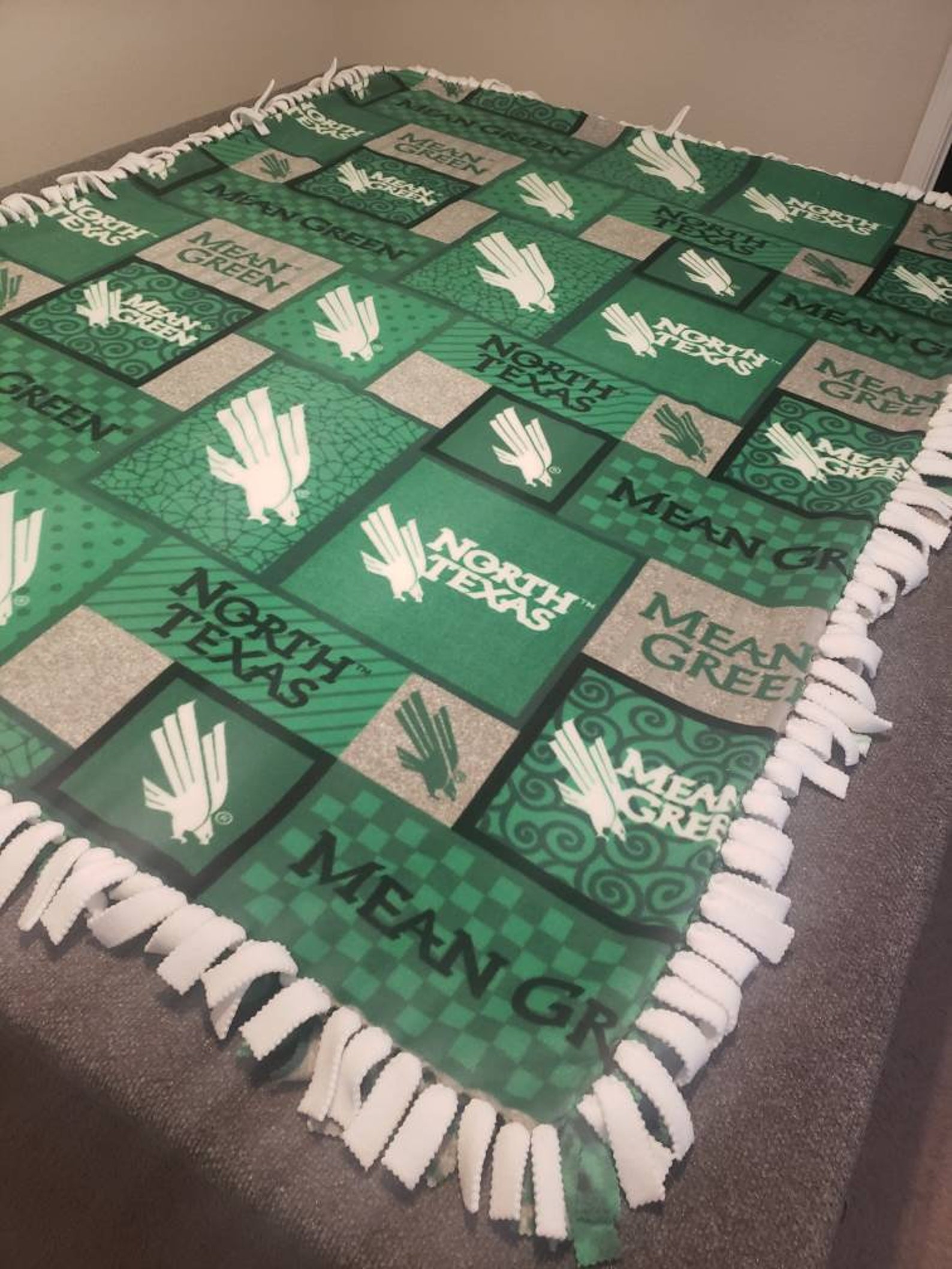 University of North Texas Blanket / UNT / Fleece Tie Blanket / Etsy