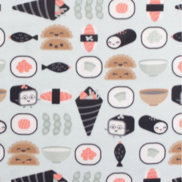Sushi Print Pattern Hooded Blanket