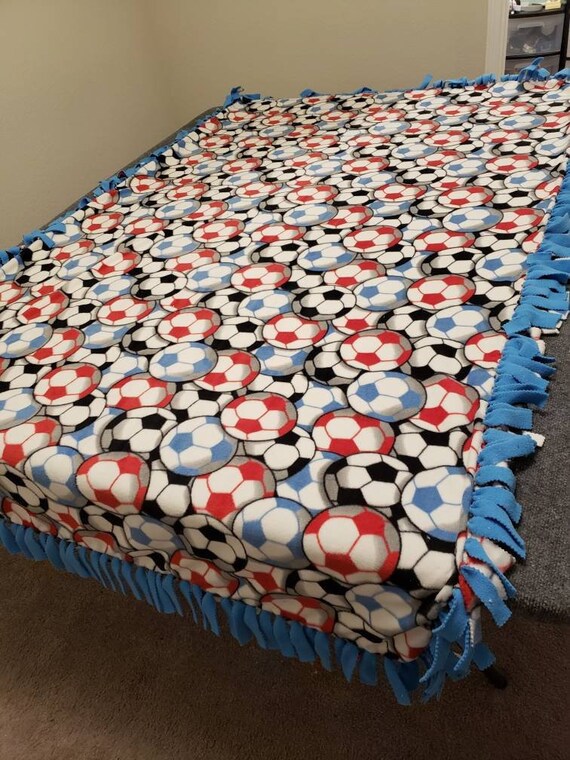 Soccer Blanket / Soccer Balls / Small Medium Blanket / Etsy