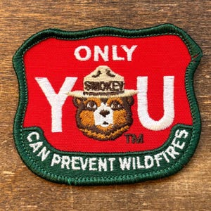 Smokey Bear, Only You Can Prevent Wildfires Vintage Patch