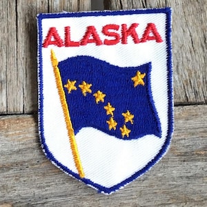 アラスカ州旗ヴィンテージお土産旅行パッチ（Voyagerより）