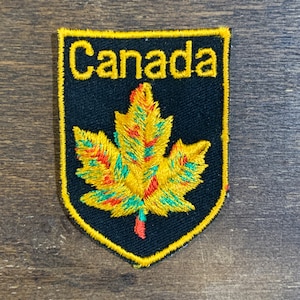 Canada Maple Leaf Vintage Travel Souvenir Patch by Dress Cress Embroidery Emblems (2.5 x 2 inches)