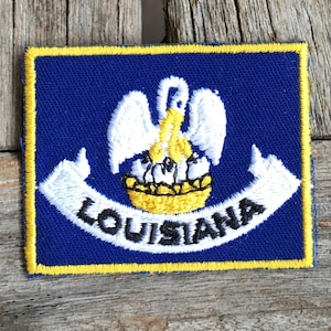 Louisiana Flag Vintage Souvenir Travel Patch from Voyager
