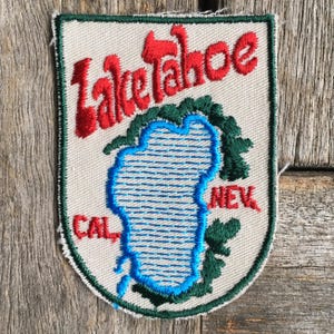 Patch de lembrança de viagem vintage Lake Tahoe California/Nevada da Reno/Tahoe Specialty