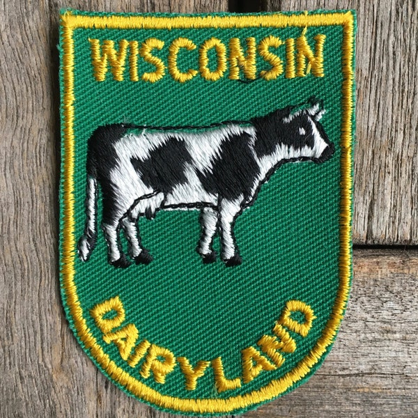 Wisconsin Dairyland Vintage Souvenir Travel Patch by Voyager