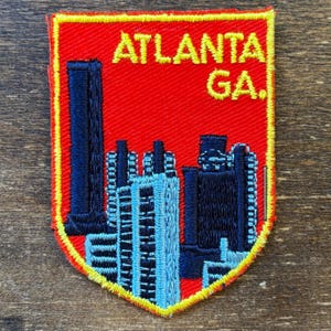 Parche de viaje vintage de recuerdo de Atlanta, Georgia, de Voyager