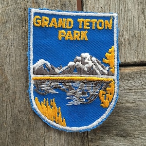 Grand Teton National Park Vintage Souvenir Reise Aufnäher von Voyager