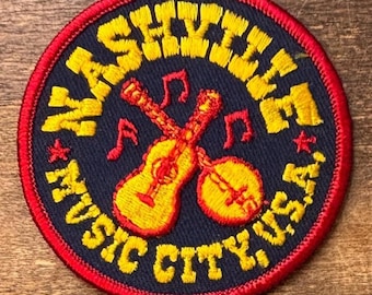 Écusson de voyage souvenir vintage Nashville Music City USA, emblème Scotty « Show Em Off »